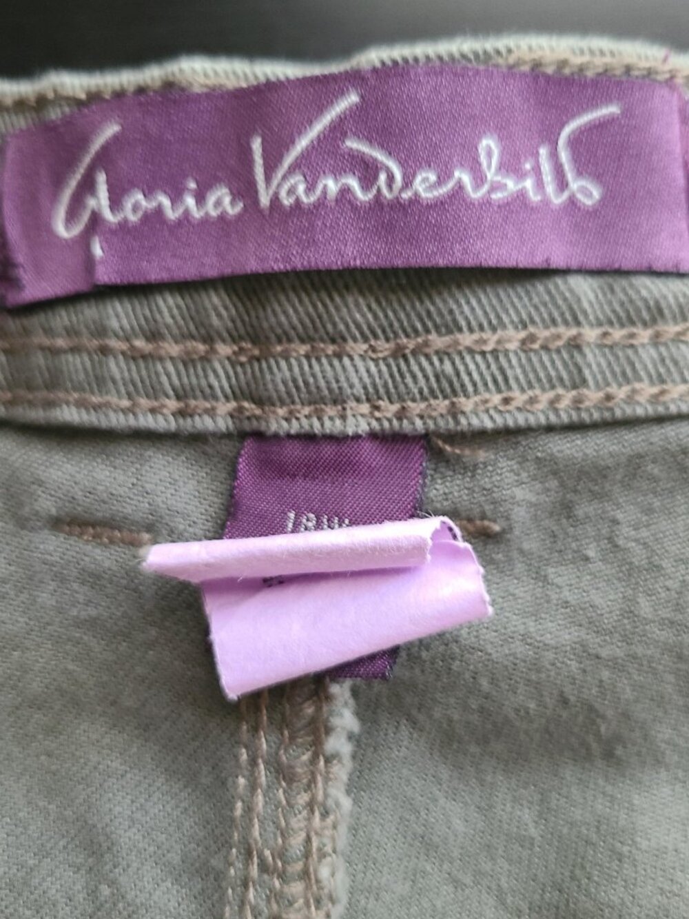 Gloria Vanderbilt Amanda Womens Jeans Olive Green Size 18W - Picture 4 of 8
